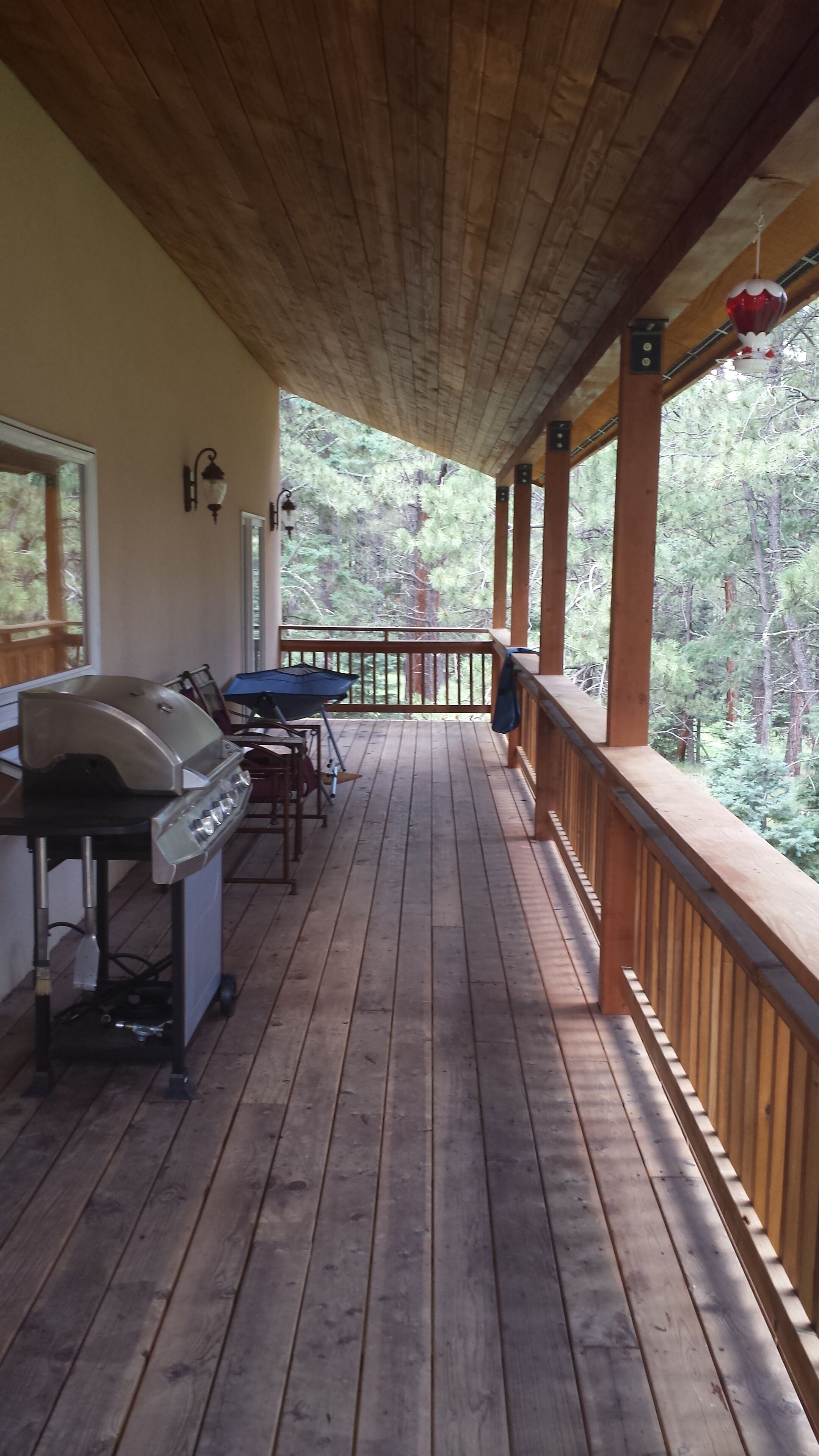 A view of the covered back deck.