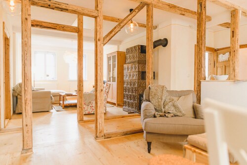 Old water tavern vacation home with summer pool, sauna and hot tub