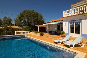 Outdoor pool, a heated pool - Exclusive vacation villa with sea view and heated pool (Lagos)