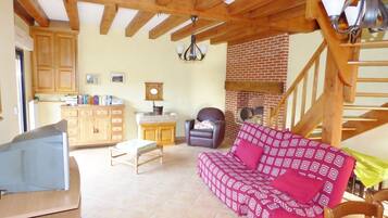TV, fireplace, DVD player