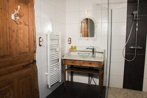 Shower, hair dryer, towels, toilet paper - bed and breakfast chezlesgoyp (Cosges)