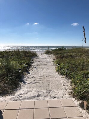 On the beach, beach towels
