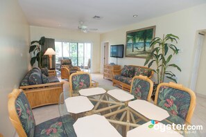 TV, DVD player, books, video library
