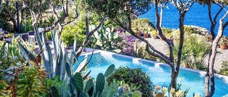 Una piscina al aire libre, una piscina climatizada