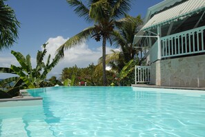 Outdoor pool - Superb sea view, infinity pool, charm and comfort just a stone's throw from the beach (Le Moule)