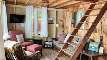 TV connectée, livres, chaîne hi-fi