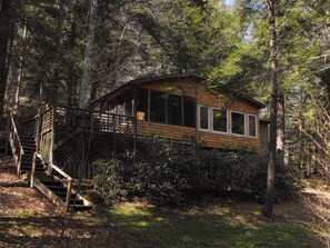 View of cabin from the creek.