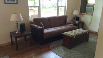 Smart TV, fireplace, video library, stereo