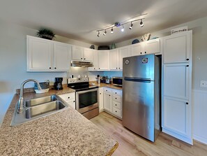 Fridge, microwave, oven, stovetop - Sand Castle | Beach Front + Community Pool! (Carolina Beach)