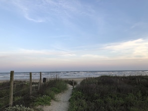 Beach nearby, sun-loungers
