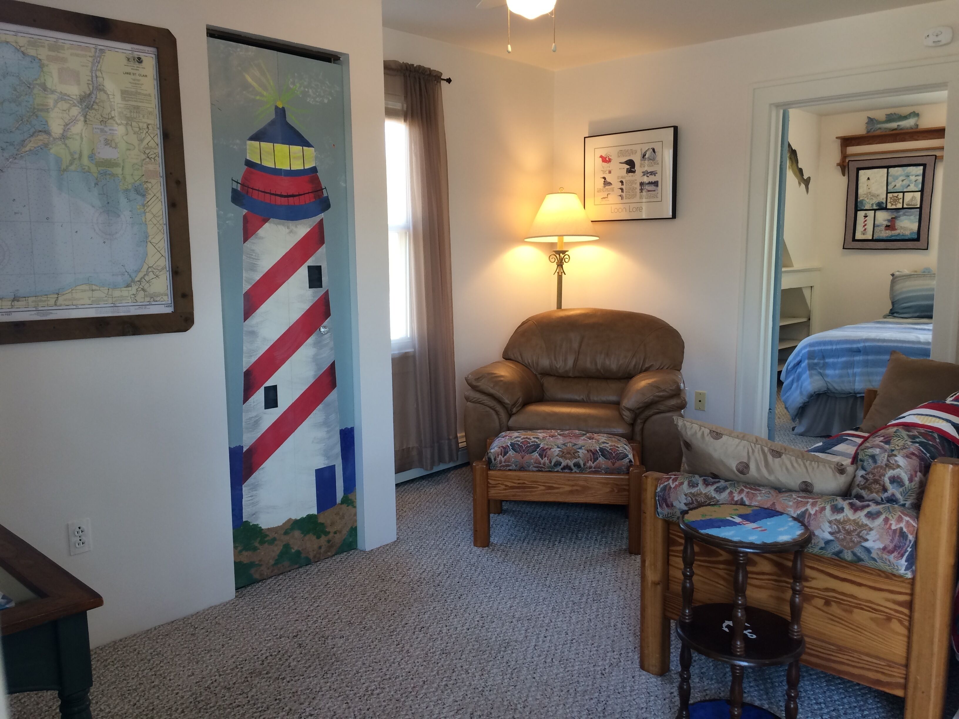 Our Port Cabin is clean & comfy & comes with boat slip & trailer parking! 