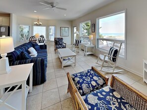 TV, DVD player - Over The Moon | Oceanfront in Kure Beach! (Kure Beach)