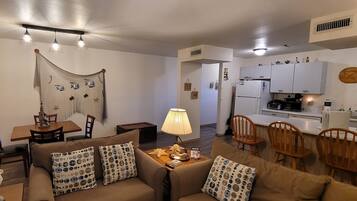 Smart TV, DVD player, books, video library