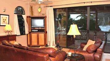 TV, DVD player, stereo