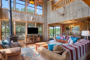 TV, DVD player, stereo