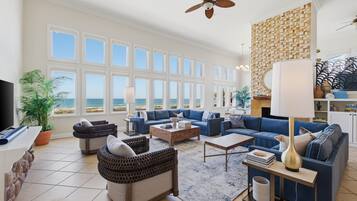 House, 6 Bedrooms | Living area | TV, fireplace, offices