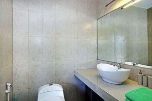 Regadera, secadora de cabello, toallas, jabón 