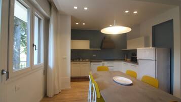 Fridge, microwave, stovetop, dishwasher