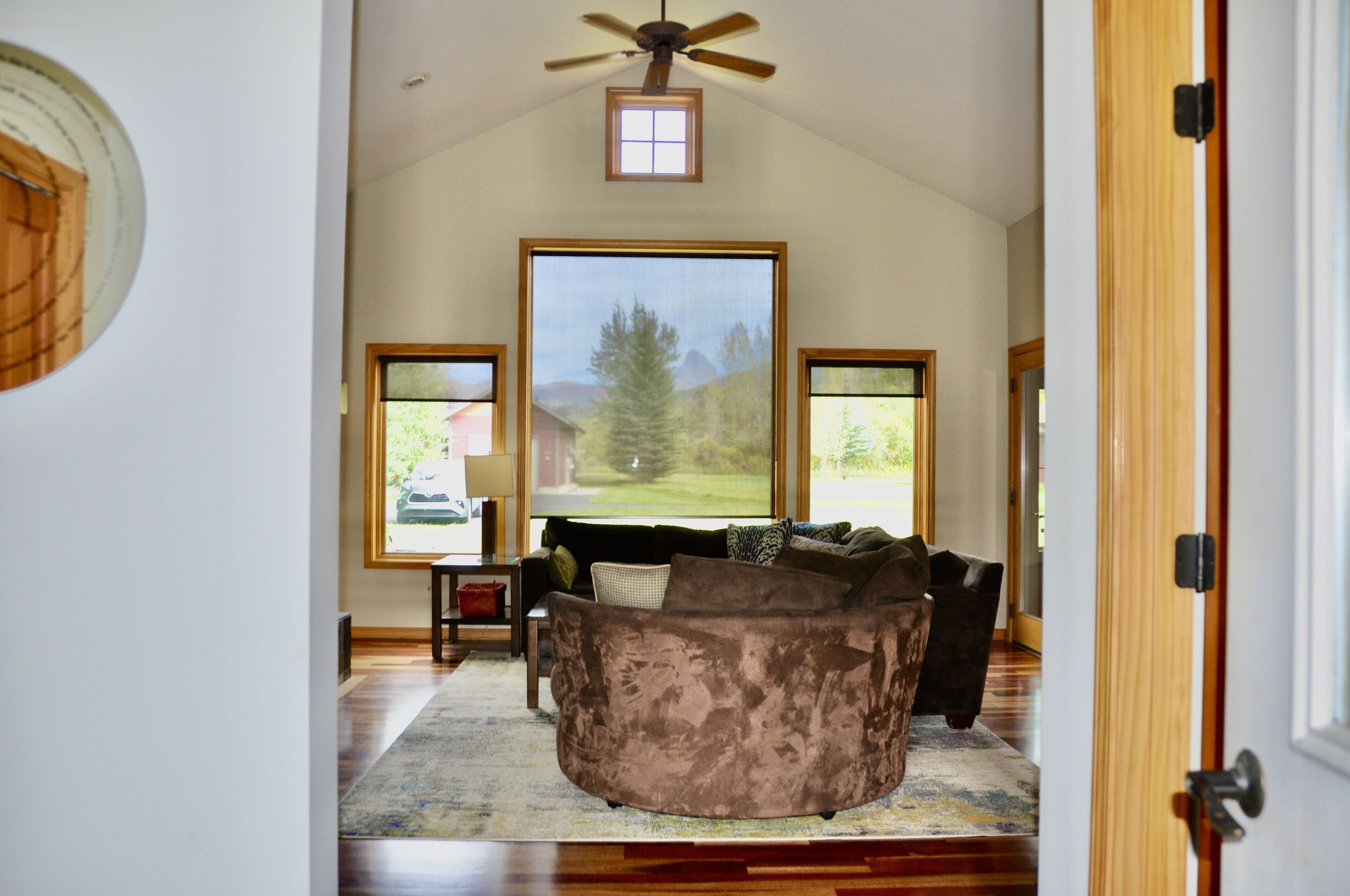 智能电视、壁炉、DVD 播放器、书