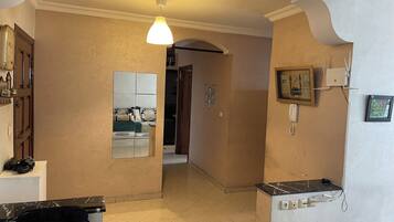 42-inch flat-screen TV with satellite channels, TV