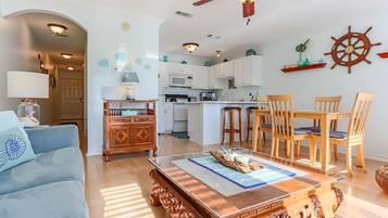 Smart TV, DVD player, video library, stereo