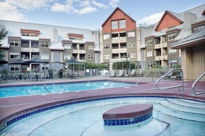 Outdoor pool, a heated pool - Stunning Whistler Penthouse. Private Hot Tub with 2 spacious decks. (Whistler)