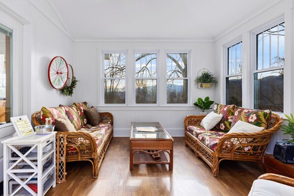 Smart TV, DVD player, books, video library