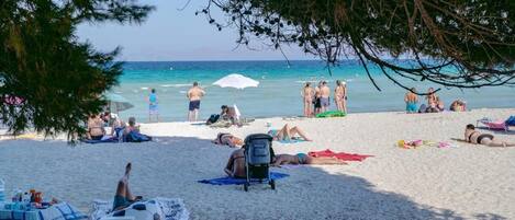 Beach nearby, sun-loungers, beach towels