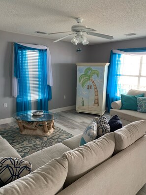 Smart TV, DVD player, books, video library