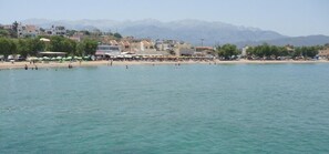Beach nearby, sun loungers