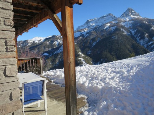 1/2 chalet confort 6 pers, vue montagne, Pra Loup