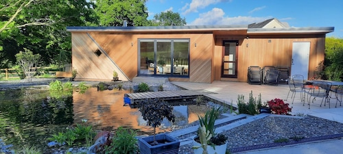 Charming Welsh Farmhouse, natural swimming pool, fabulous views, sleeps to 14