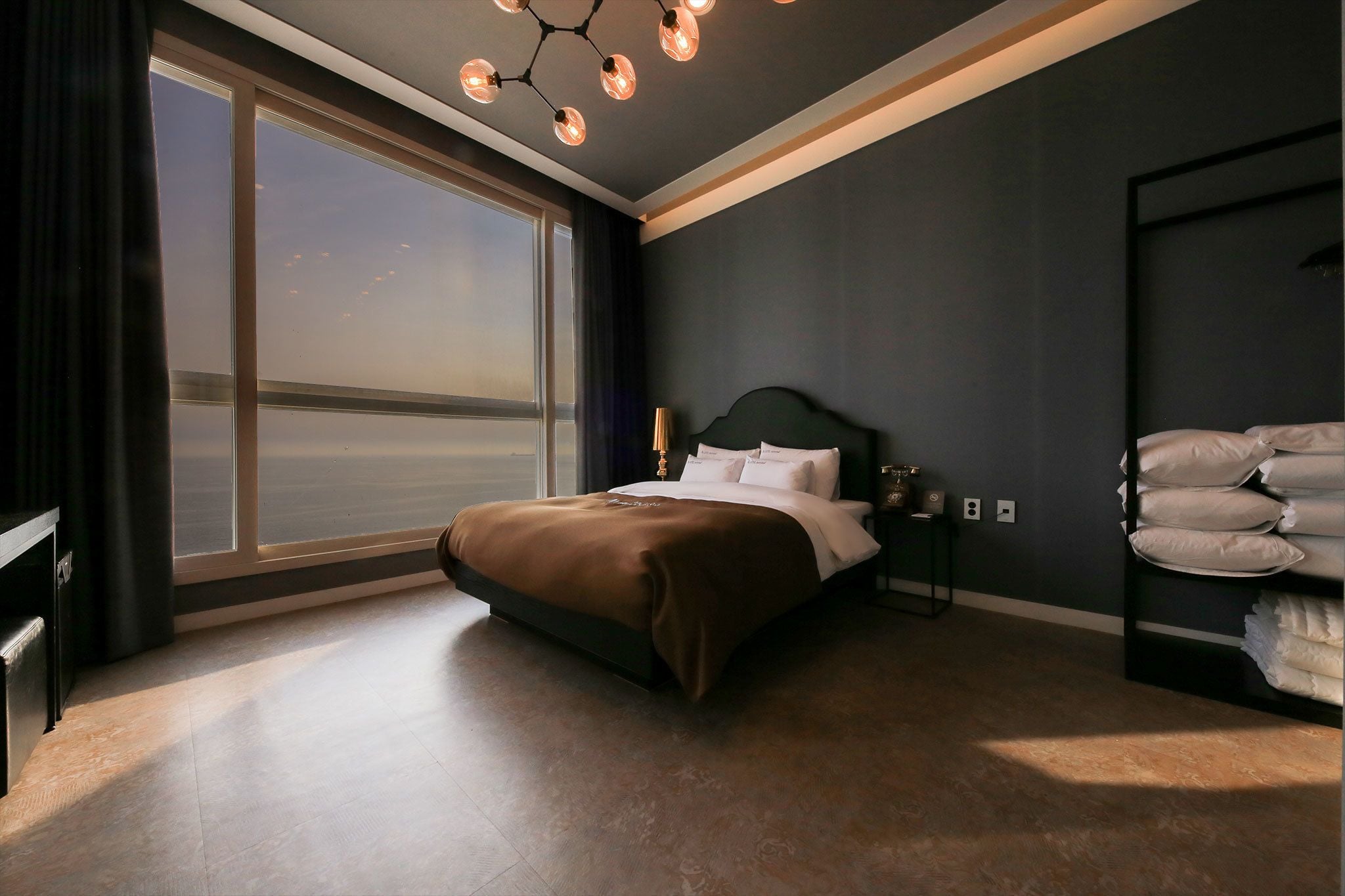 panoramic penthouse, 2 bedrooms, non smoking, ocean view | premium bedding, down duvets, blackout curtains, soundproofing