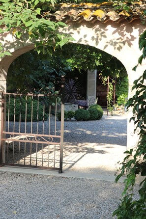 Property grounds - New: Gîte in 18th century Provencal farmhouse surrounded by vineyards at the foot of Ventoux (Carpentras)