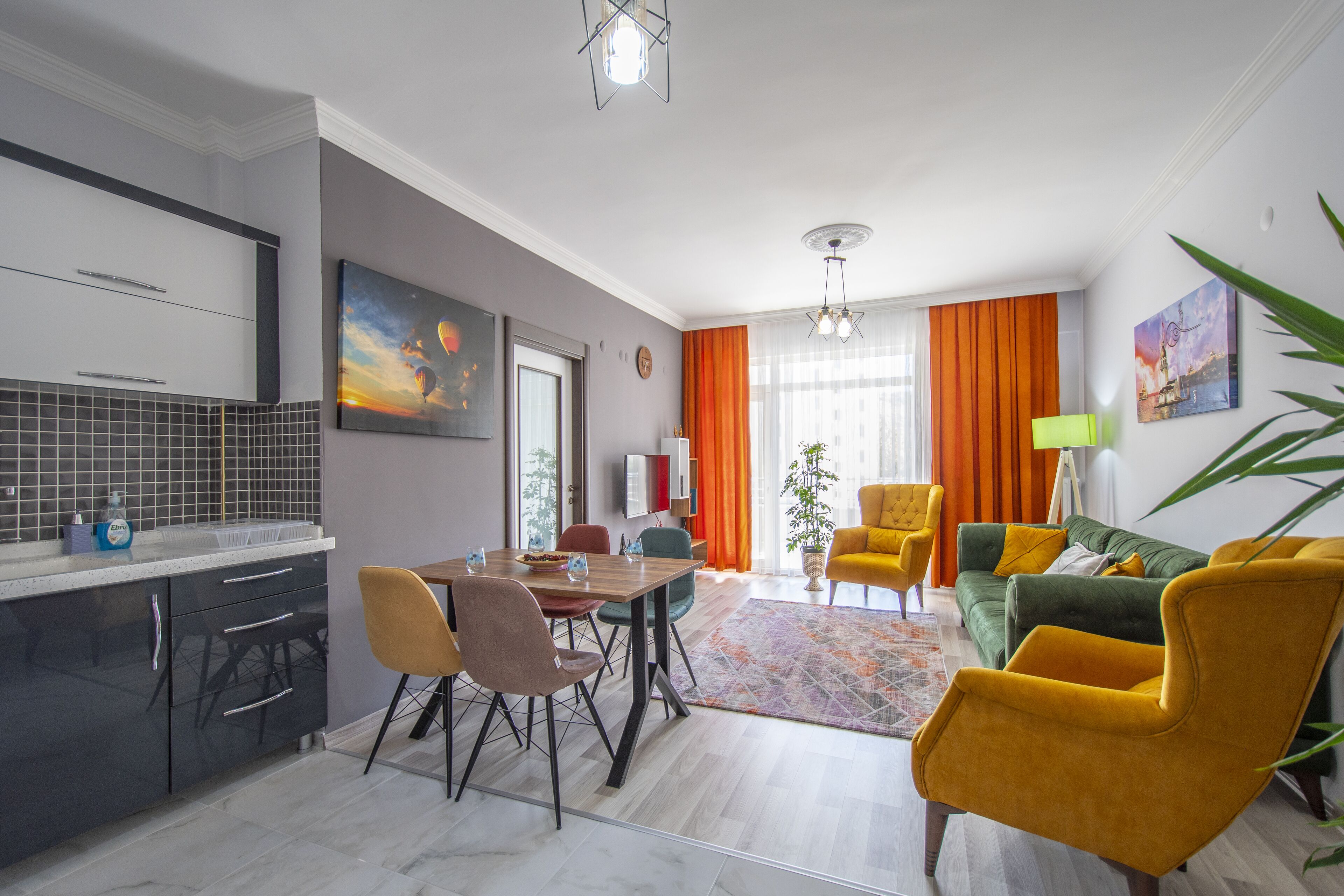 Deluxe Apartment | Living area | 47-inch LCD TV with satellite channels, TV, DVD player