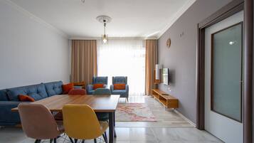 Deluxe appartement | 2 slaapkamers, luxe beddengoed, donzen dekbedden, Select Comfort-bedden