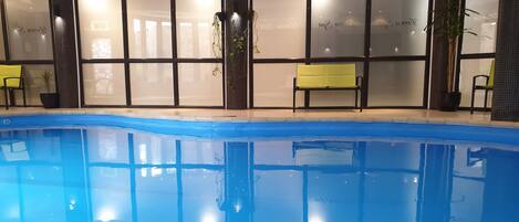 Indoor pool, a heated pool