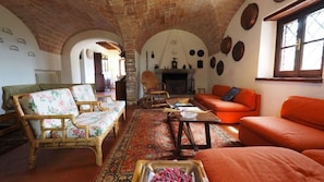 Fireplace, books