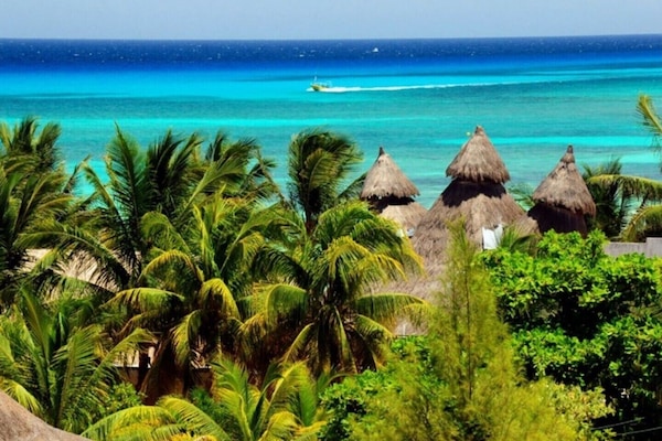From your rooftop you can see the beautiful Caribbean Sea!