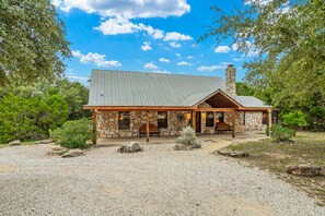 Exterior - Private sparkling pool, outdoor fireplace, less than 5-minute drive to THE Frio River in Concan, TX (Concan)