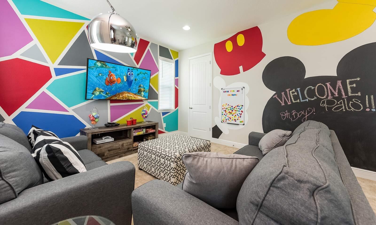 TV, video game console, ping pong