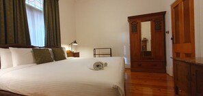 2 bedrooms, blackout curtains, iron/ironing board, travel cot