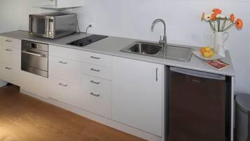 Fridge, microwave, stovetop, dishwasher