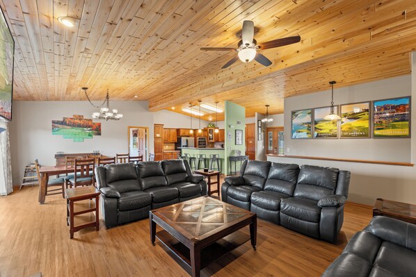 Smart TV, chimenea, reproductor de DVD y videoteca 