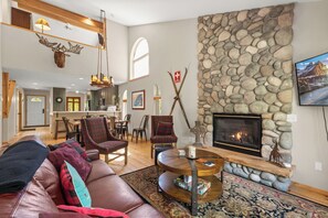 TV, fireplace, DVD player - Mountain Harbor Huckleberry | 3 Bed, 2.5 Bath (Whitefish)