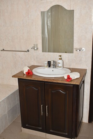 Ducha, secador de pelo y toallas