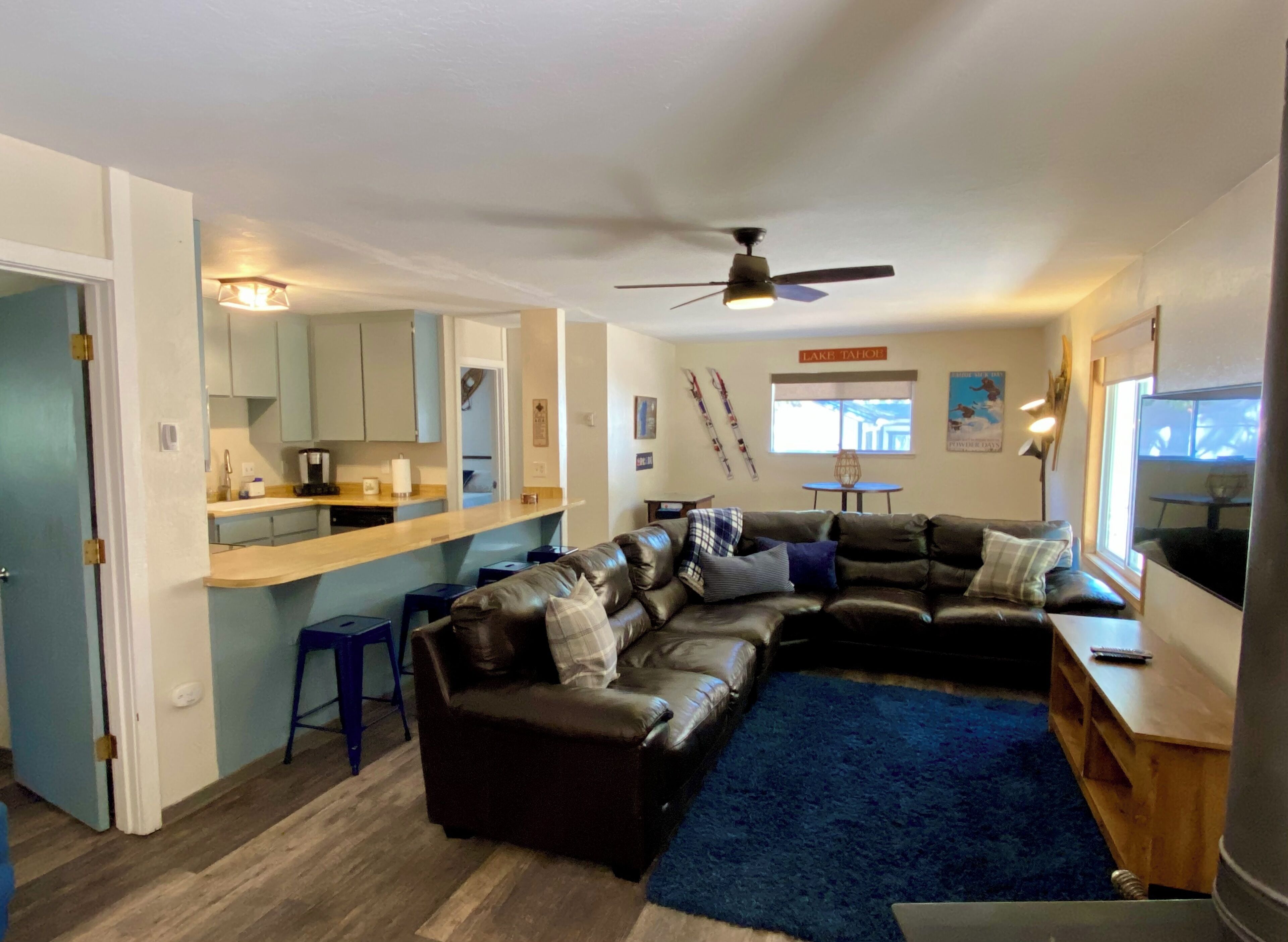 TV, fireplace, video games, DVD player