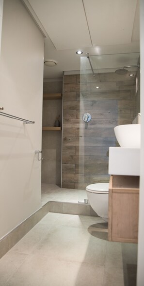Dusche, Haartrockner, Bademäntel, Handtücher