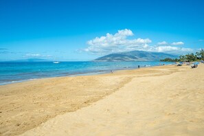 Plage à proximité, chaises longues, serviettes de plage