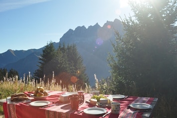 Terrasse, Chalet Chalin, Wallis, Les Crosets, Switzerland
